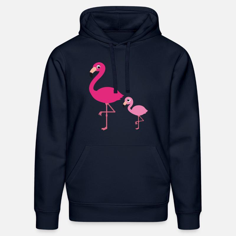 Flamingo mère avec enfant - Sweat à capuche bio DRUMMER Stanley/Stella Unisexe - bleu marine