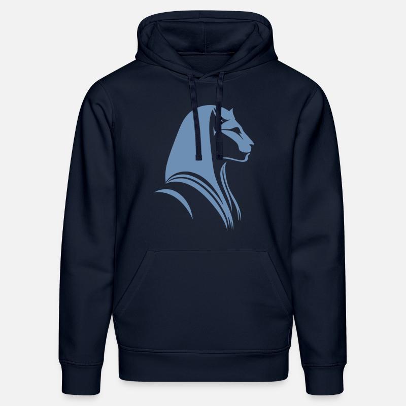 Chat Egypte Pharaon Silhouette - Sweat à capuche bio DRUMMER Stanley/Stella Unisexe - bleu marine
