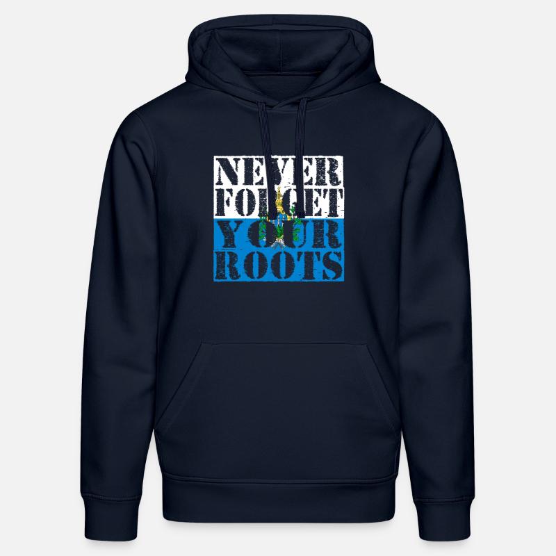 Never-Forget-Roots-Wurzeln-San-Marino - Stanley/Stella Unisex Bio-Hoodie DRUMMER  - French Navy