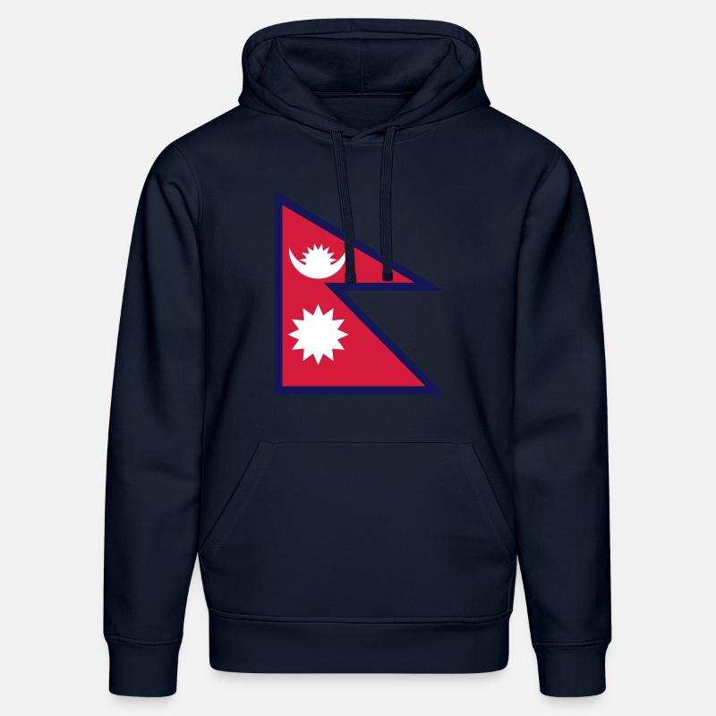 Drapeau du Népal - Sweat à capuche bio DRUMMER Stanley/Stella Unisexe - bleu marine