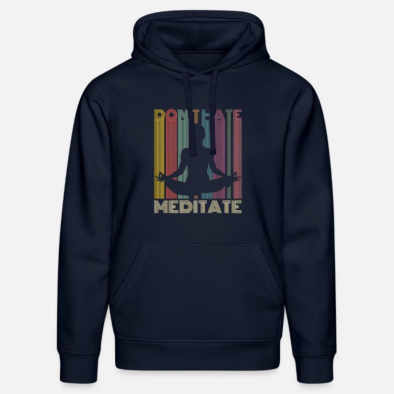 Méditation Yoga Bouddha Illumination Cadeau - Sweat à capuche bio DRUMMER Stanley/Stella Unisexe - bleu marine