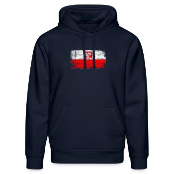 Polish Eagle Polish pride - Stanley/Stella DRUMMER Unisex Organic Hoodie - french navy - Front - Marisol (170cm) & Nik (191cm)