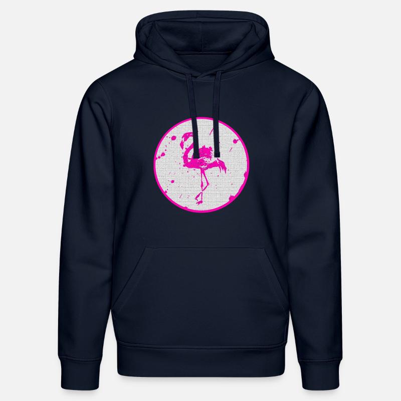 Flamant rose - Sweat à capuche bio DRUMMER Stanley/Stella Unisexe - bleu marine