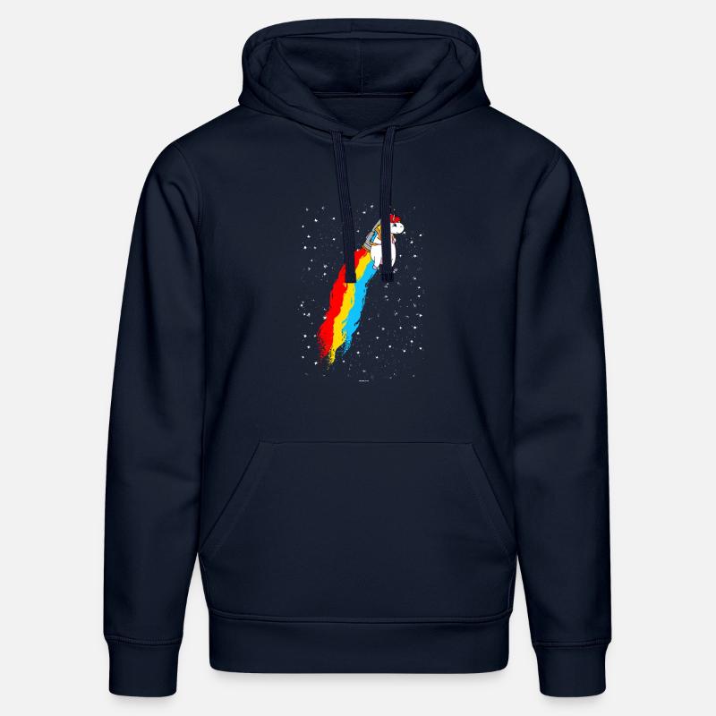 Licorne vole dans le cadeau de l'espace - Sweat à capuche bio DRUMMER Stanley/Stella Unisexe - bleu marine