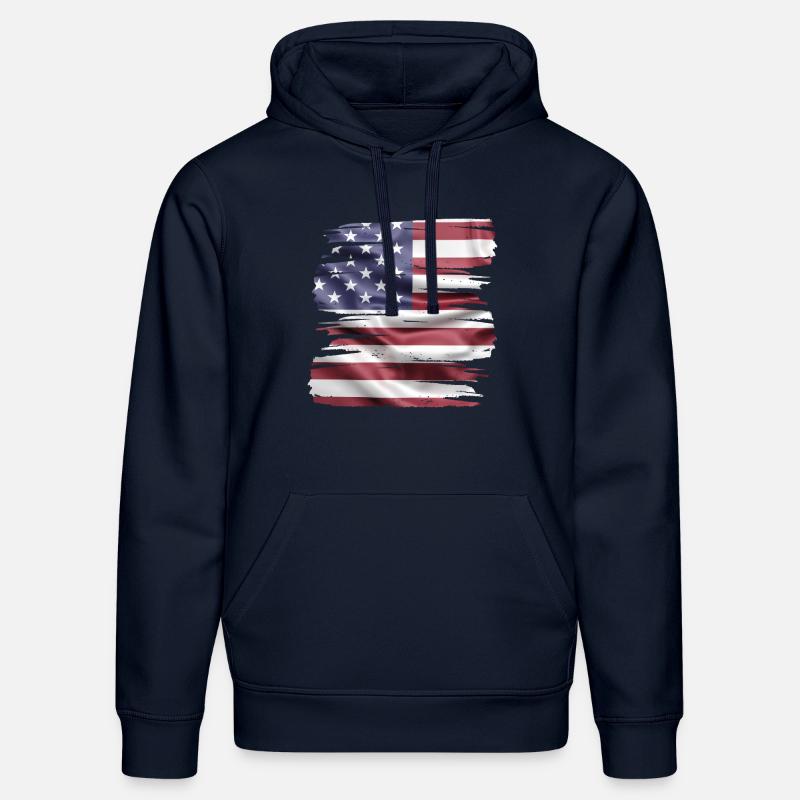 Drapeau américain rétro - Sweat à capuche bio DRUMMER Stanley/Stella Unisexe - bleu marine