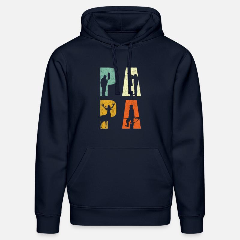 Chasseur papa chasse père cadeau - Sweat à capuche bio DRUMMER Stanley/Stella Unisexe - bleu marine