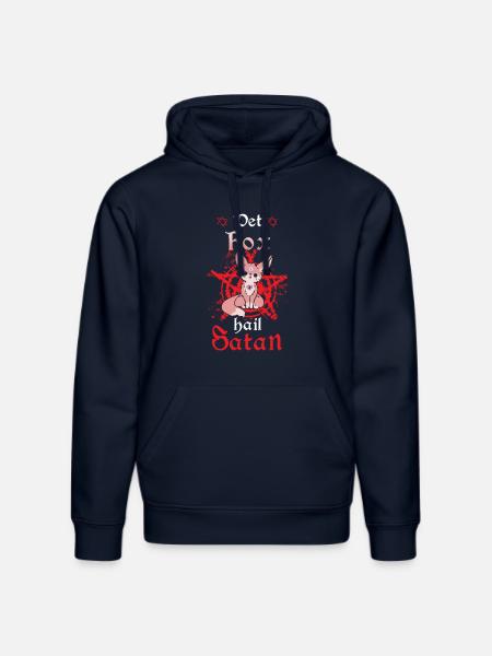 Pet Fox Hail Satan - Stanley/Stella DRUMMER Unisex Organic Hoodie - french navy