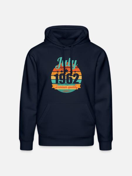 Syntynyt heinäkuussa 1962 60 vuotta 60 vuotta 60 vuotta 60 vuotta - Stanley/Stella DRUMMER unisex luomuhuppari - laivastonsininen