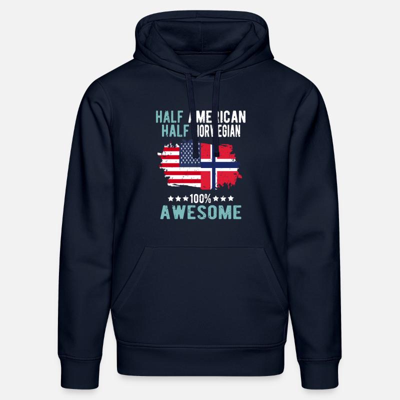 Moitié américain moitié norvégien - Sweat à capuche bio DRUMMER Stanley/Stella Unisexe - bleu marine