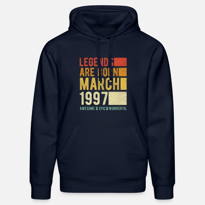 Anniversaire Mars 1997 - Sweat à capuche bio DRUMMER Stanley/Stella Unisexe - bleu marine