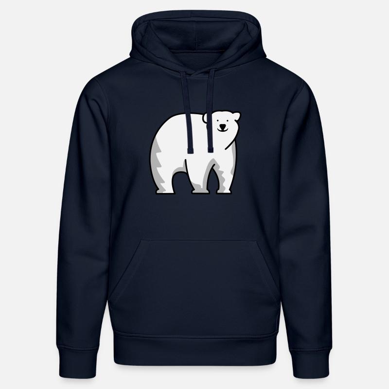 Ours blanc - Sweat à capuche bio DRUMMER Stanley/Stella Unisexe - bleu marine