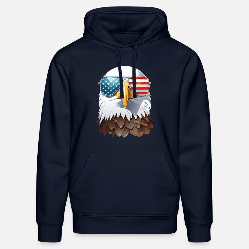 eagle head - Sweat à capuche bio DRUMMER Stanley/Stella Unisexe - bleu marine