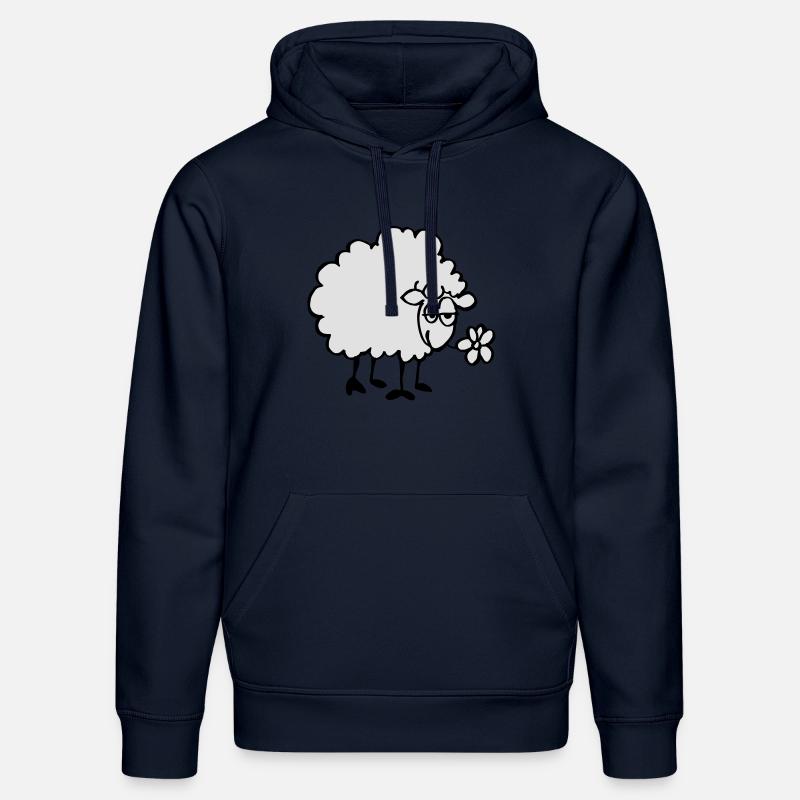 Mouton avec fleur - Sweat à capuche bio DRUMMER Stanley/Stella Unisexe - bleu marine