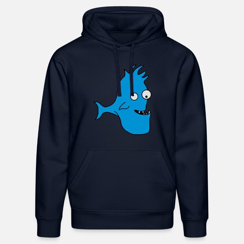Stupid Crazy Comic Fish - Sweat à capuche bio DRUMMER Stanley/Stella Unisexe - bleu marine