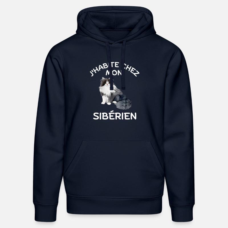 le chat sibérien - Sweat à capuche bio DRUMMER Stanley/Stella Unisexe - bleu marine