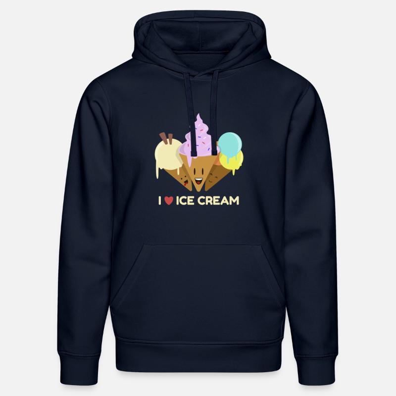 J'aime la crème glacée - Sweat à capuche bio DRUMMER Stanley/Stella Unisexe - bleu marine