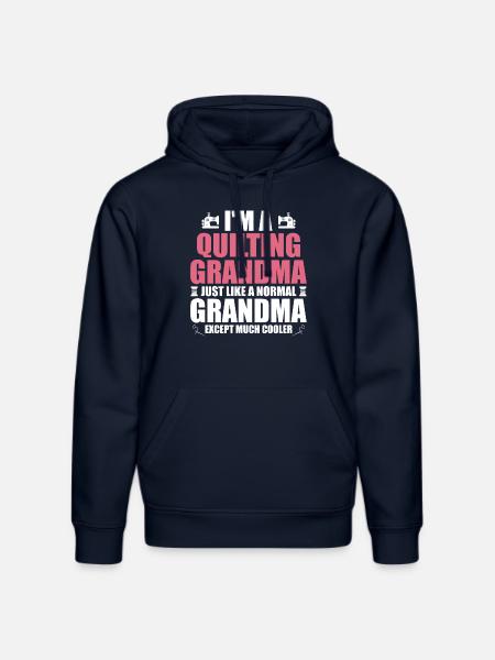 Jeg er en quiltende bestemor akkurat som en vanlig bestemor - Stanley/Stella DRUMMER økologisk unisex-hettegenser - navy