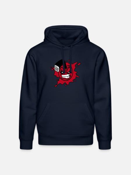Angry cherry - Stanley/Stella DRUMMER Unisex Organic Hoodie - french navy