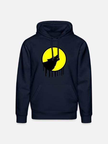 wolf full moon - Stanley/Stella DRUMMER Unisex Organic Hoodie - french navy