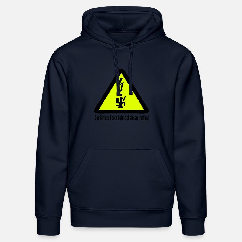 Le flash vous attendra à chier! - Sweat à capuche bio DRUMMER Stanley/Stella Unisexe - bleu marine