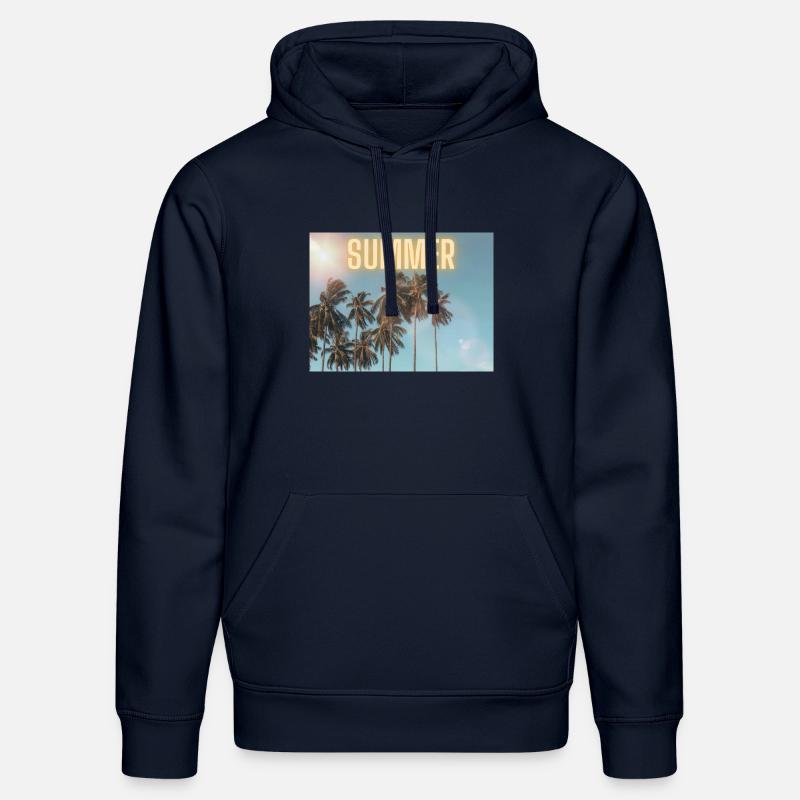 Palmiers Été - Sweat à capuche bio DRUMMER Stanley/Stella Unisexe - bleu marine