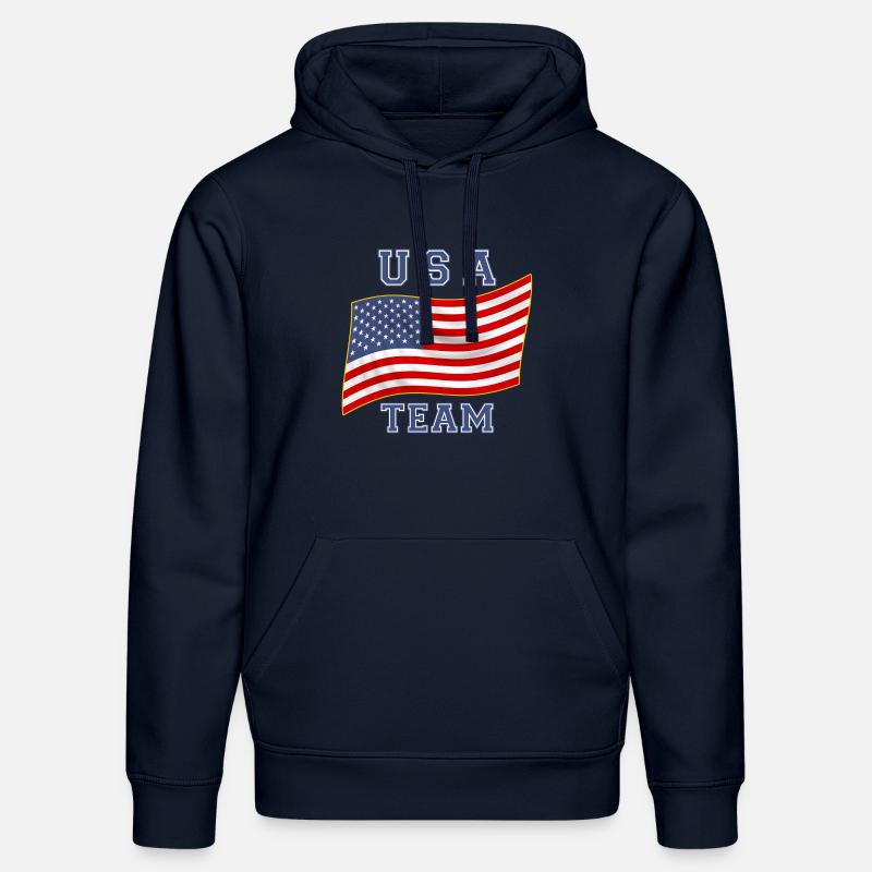 usa team - Sweat à capuche bio DRUMMER Stanley/Stella Unisexe - bleu marine