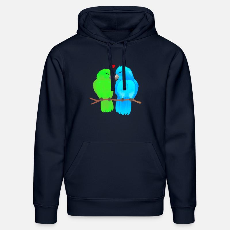 Parrot Love Couple - Sweat à capuche bio DRUMMER Stanley/Stella Unisexe - bleu marine