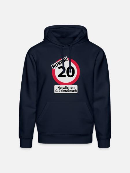 Hurrah 20 Birthday - Congratulations - Stanley/Stella DRUMMER Unisex Organic Hoodie - french navy