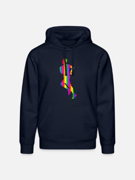 Bunter Läufer Regenbogen - Stanley/Stella Unisex Bio-Hoodie DRUMMER  - French Navy