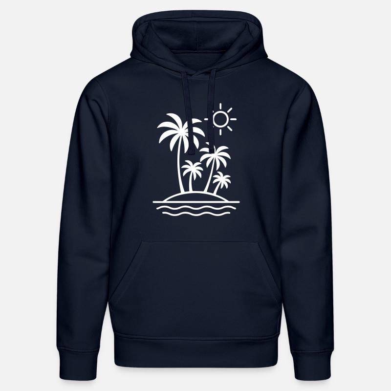 Palmiers d’été de l’île - Sweat à capuche bio DRUMMER Stanley/Stella Unisexe - bleu marine