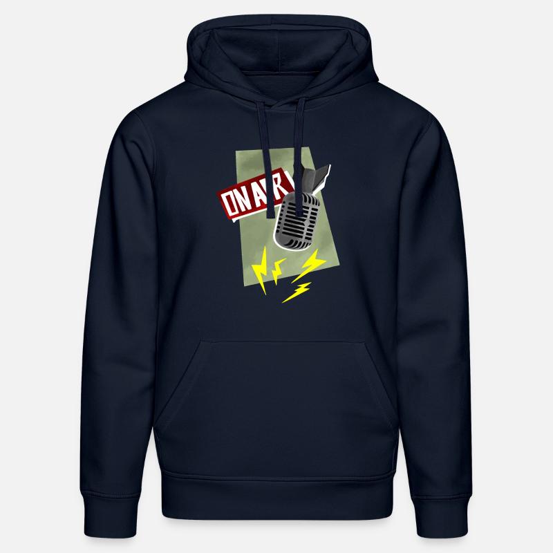 Microphone - diffusion en direct - Sweat à capuche bio DRUMMER Stanley/Stella Unisexe - bleu marine