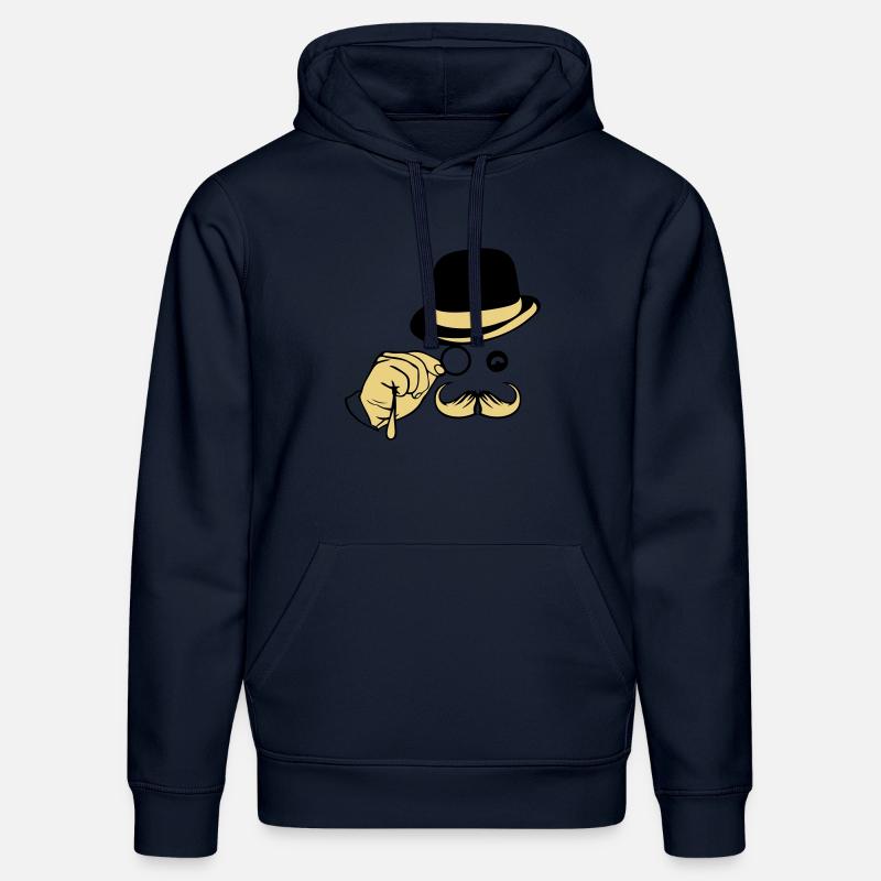 Smiley-Hut Monokel Schnurrbart Melone - Stanley/Stella Unisex Bio-Hoodie DRUMMER  - French Navy