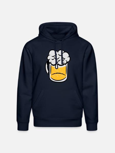Beer drinking handle - Stanley/Stella DRUMMER Unisex Organic Hoodie - french navy