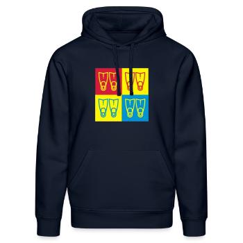 Tauchen / Taucher / Diving / Scuba Diving - Stanley/Stella Unisex Bio-Hoodie DRUMMER  - French Navy - Vorne - Marisol (170cm) & Nik (191cm)
