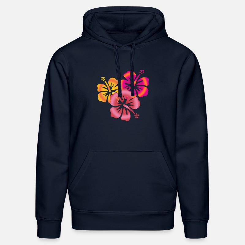 BALI fleurs d'hibiscus - Sweat à capuche bio DRUMMER Stanley/Stella Unisexe - bleu marine