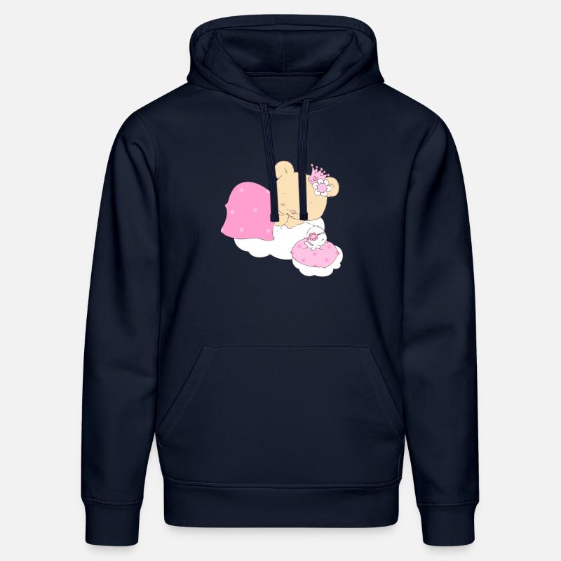 Bear princess sleeping on cloud - Sweat à capuche bio DRUMMER Stanley/Stella Unisexe - bleu marine