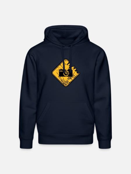 Danger warning sign camera - Stanley/Stella DRUMMER Unisex Organic Hoodie - french navy