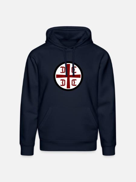 Serbian Cross - Stanley/Stella DRUMMER Unisex Organic Hoodie - french navy