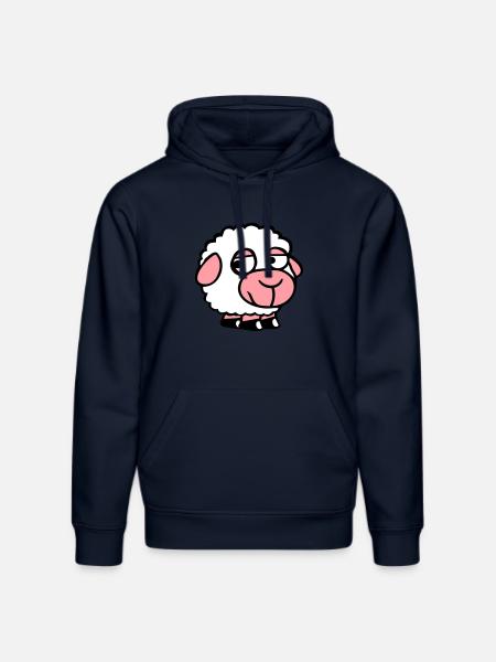 Sheep Sad Shy Introvert Unhappy - Stanley/Stella DRUMMER Unisex Organic Hoodie - french navy