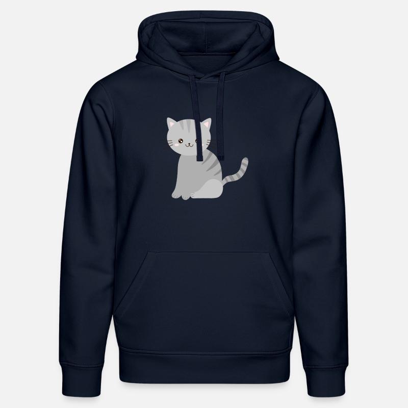 mignon chat gris - Sweat à capuche bio DRUMMER Stanley/Stella Unisexe - bleu marine