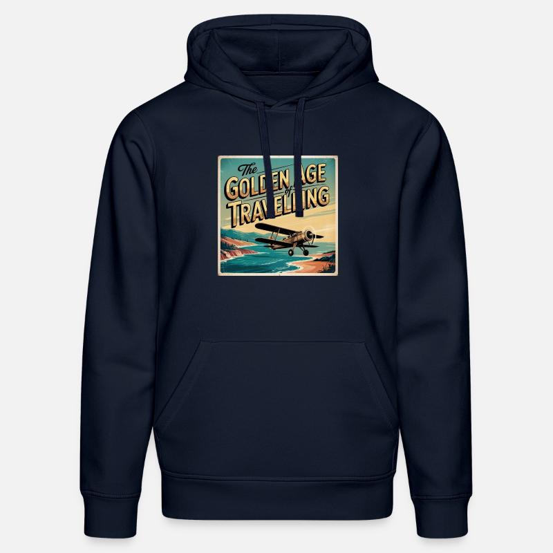 L’âge d’or du voyage - Sweat à capuche bio DRUMMER Stanley/Stella Unisexe - bleu marine