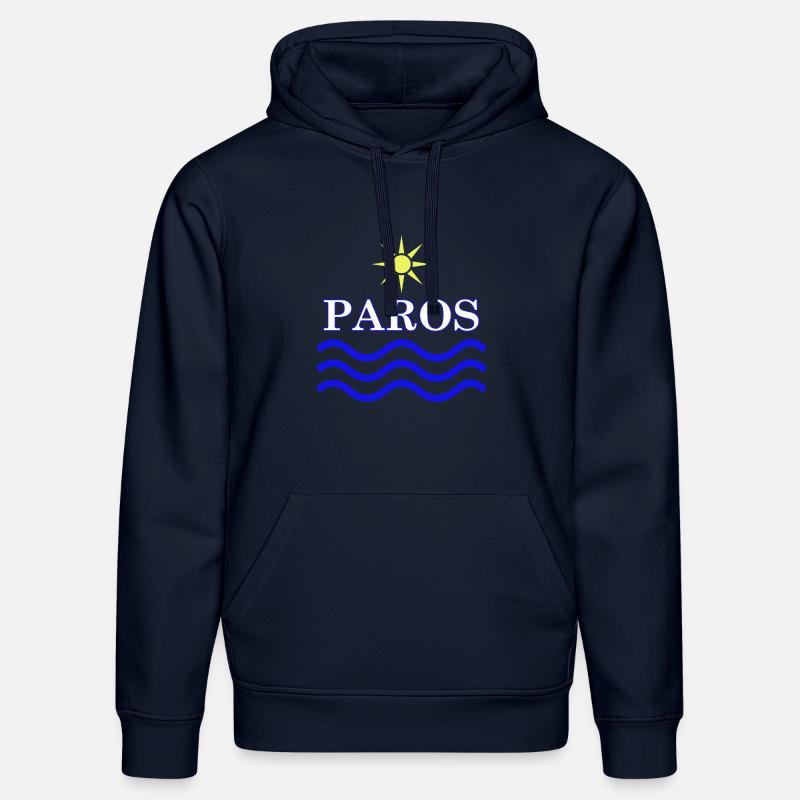 PAROS-Grèce Eau Solaire - Sweat à capuche bio DRUMMER Stanley/Stella Unisexe - bleu marine