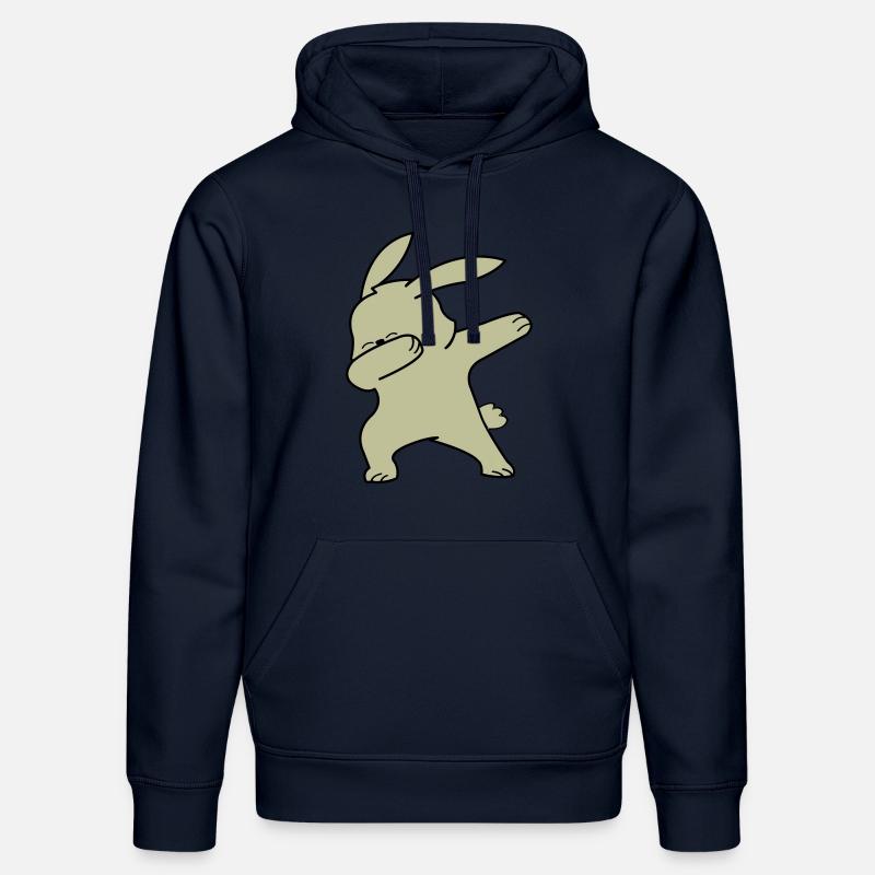 Dabbing Lapin - Sweat à capuche bio DRUMMER Stanley/Stella Unisexe - bleu marine