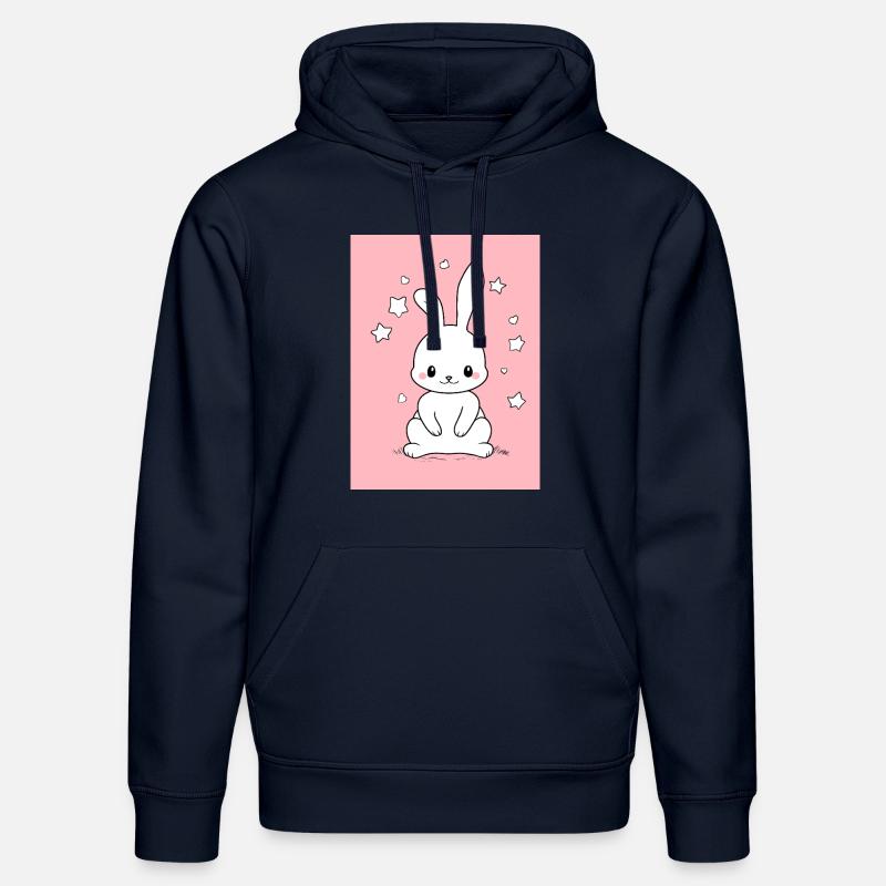 Le petit lapin Whit - Sweat à capuche bio DRUMMER Stanley/Stella Unisexe - bleu marine