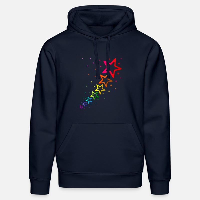bunte Sterne Regenbogenfarben - Stanley/Stella Unisex Bio-Hoodie DRUMMER  - French Navy