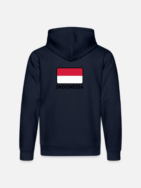 National flag of Indonesia - Stanley/Stella DRUMMER Unisex Organic Hoodie - french navy