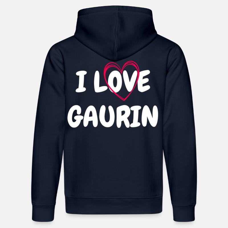 I love Gaurin dos - Sweat à capuche bio DRUMMER Stanley/Stella Unisexe - bleu marine