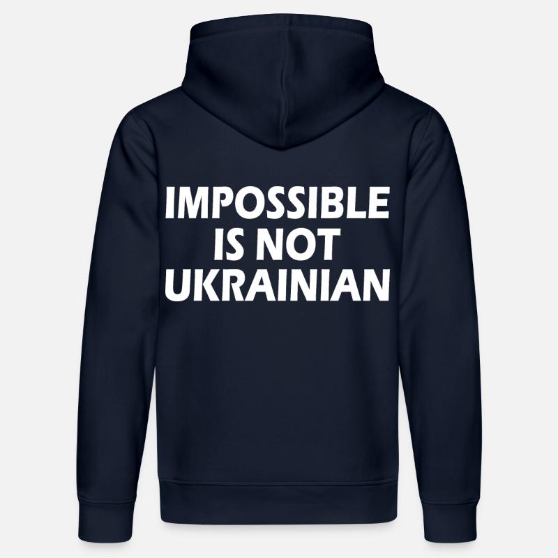 impossible is not ukrainian - ukraine - Sweat à capuche bio DRUMMER Stanley/Stella Unisexe - bleu marine