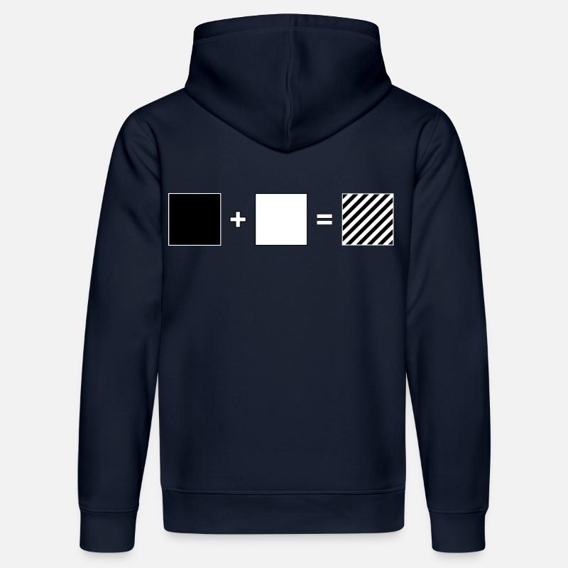Noir + Blanc = Rayé – Oblique - Sweat à capuche bio DRUMMER Stanley/Stella Unisexe - bleu marine