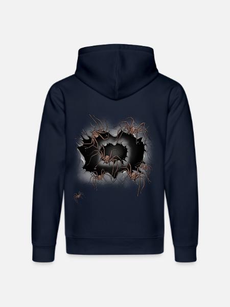 araignées araignées Halloween - Sweat à capuche bio DRUMMER Stanley/Stella Unisexe - bleu marine